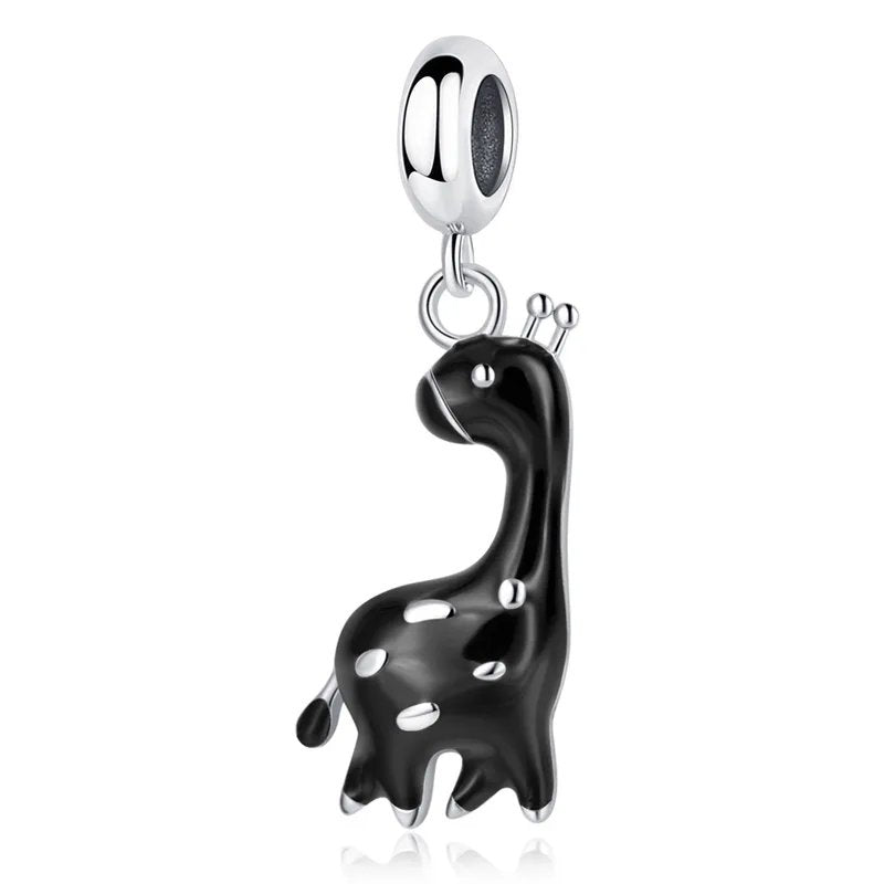 MIORA 925 Sterling Silver Black Giraffe Charm