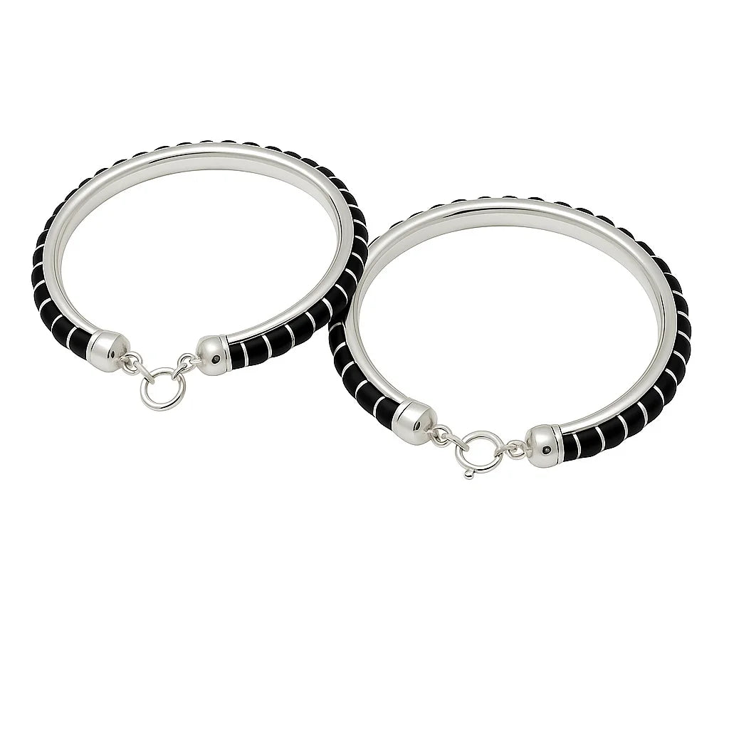 MIORA 925 Sterling Silver Black Najariya Kada