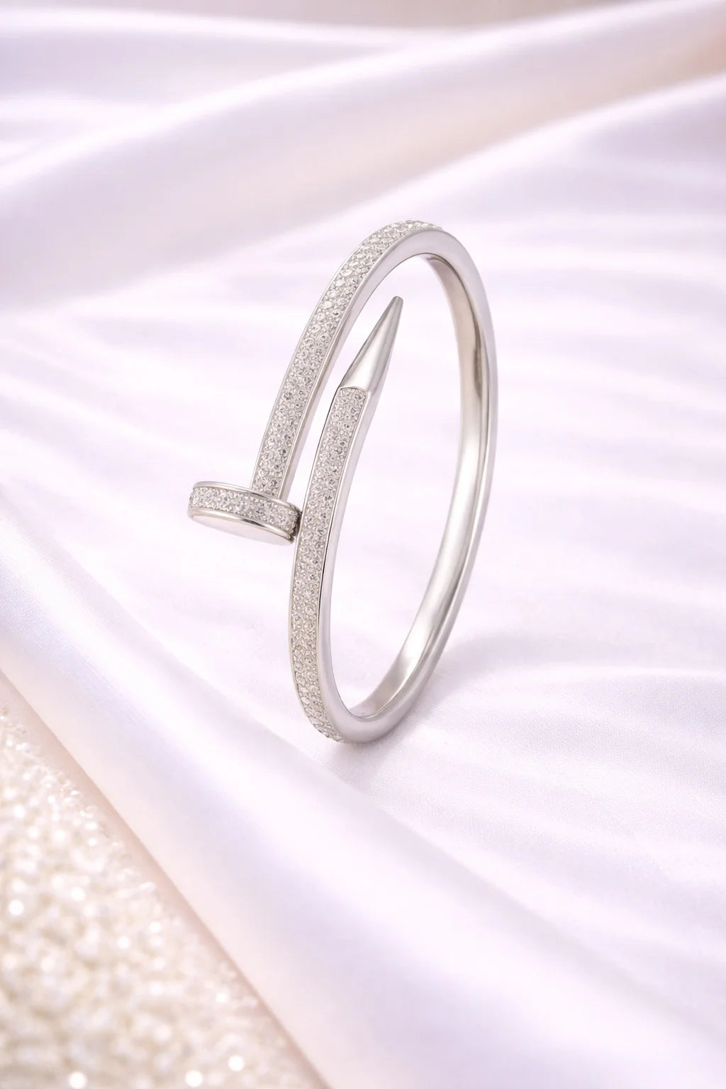 MIORA 925 Sterling Silver Bolt-Grace Zirconia Bangle - main image