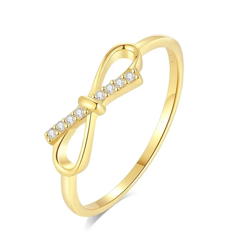MIORA 925 Sterling Silver Bow Knot Ring