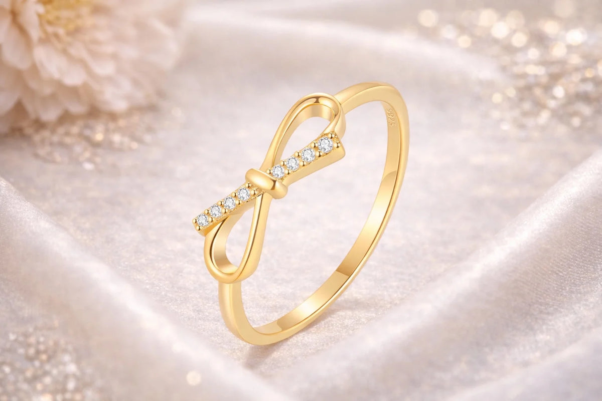 MIORA 925 Sterling Silver Bow Knot Ring