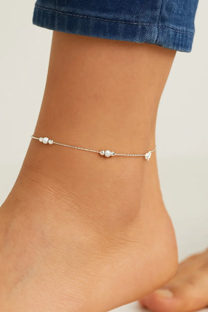 MIORA 925 Sterling Silver Bubble Rugged Anklet - image 2