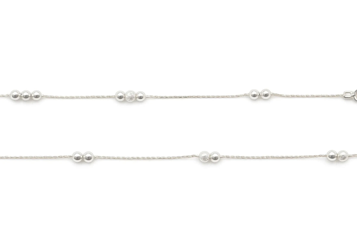 MIORA 925 Sterling Silver Bubble Rugged Anklet - image 3
