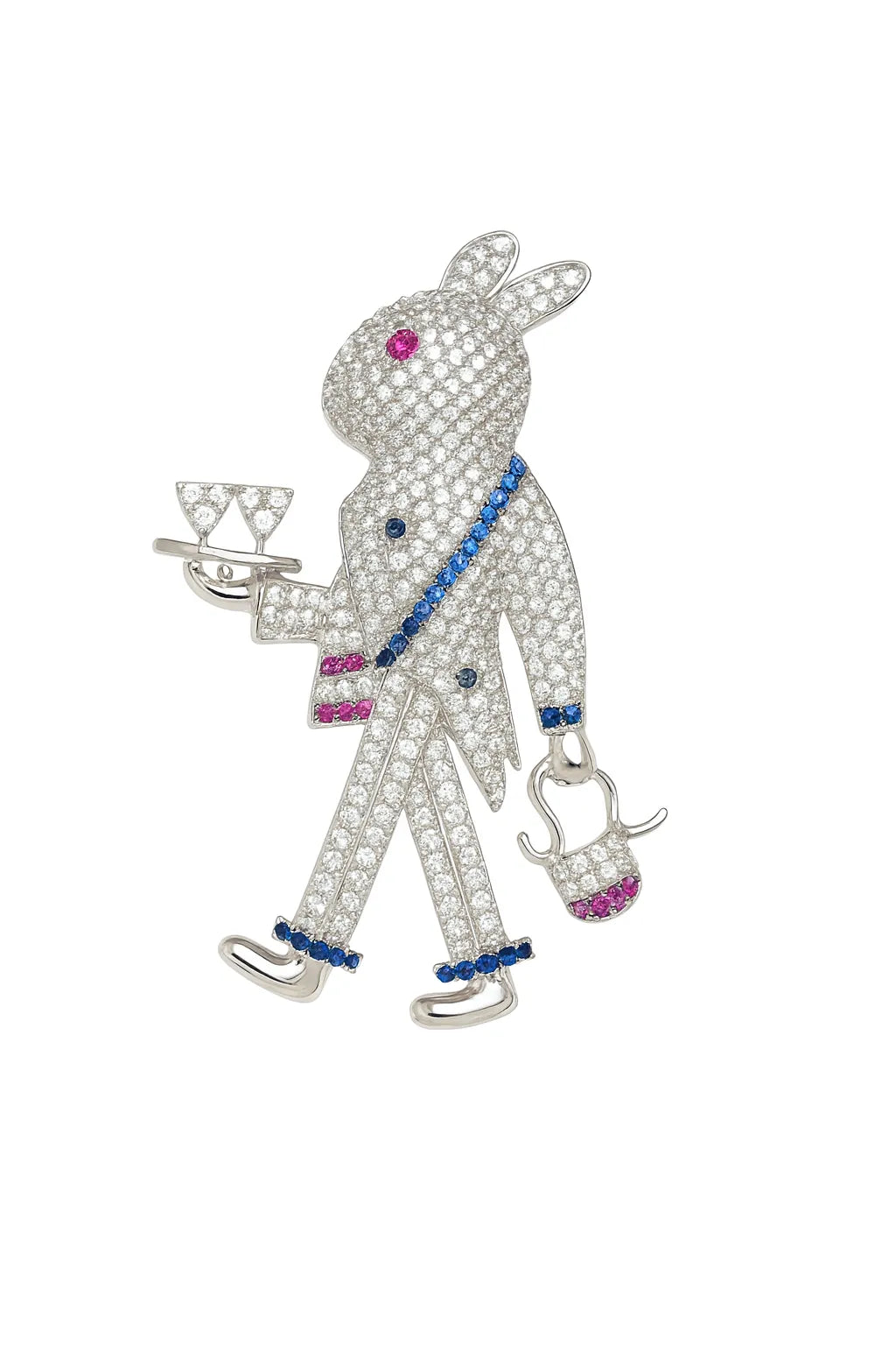 MIORA 925 Sterling Silver Bunny Zirconia Brooch