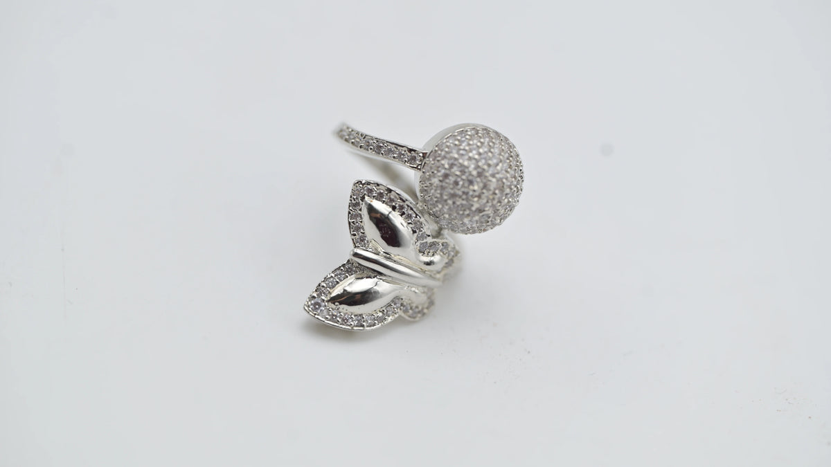 MIORA 925 Sterling Silver Butterfly-Orb Zirconia Ring - image 3