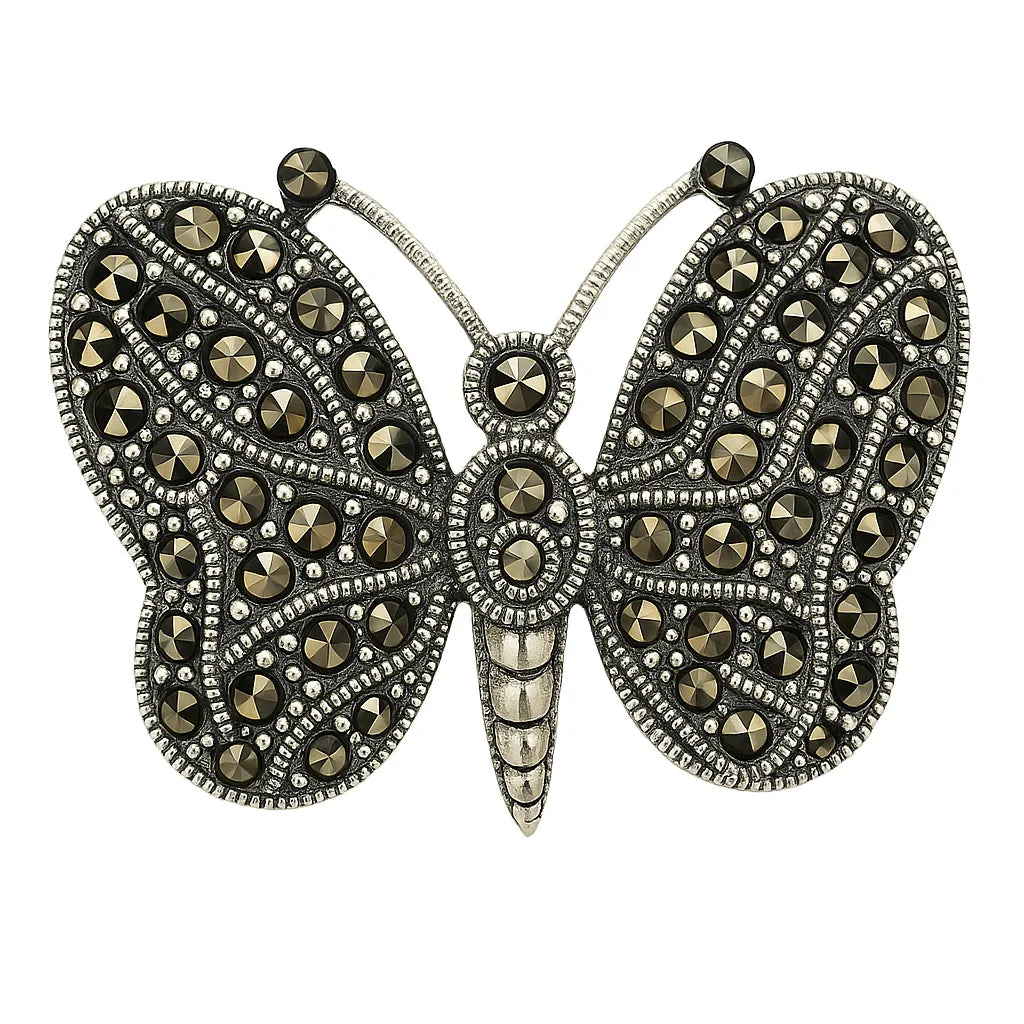 MIORA 925 Sterling Silver Butterfly Zirconia Brooch - image 3