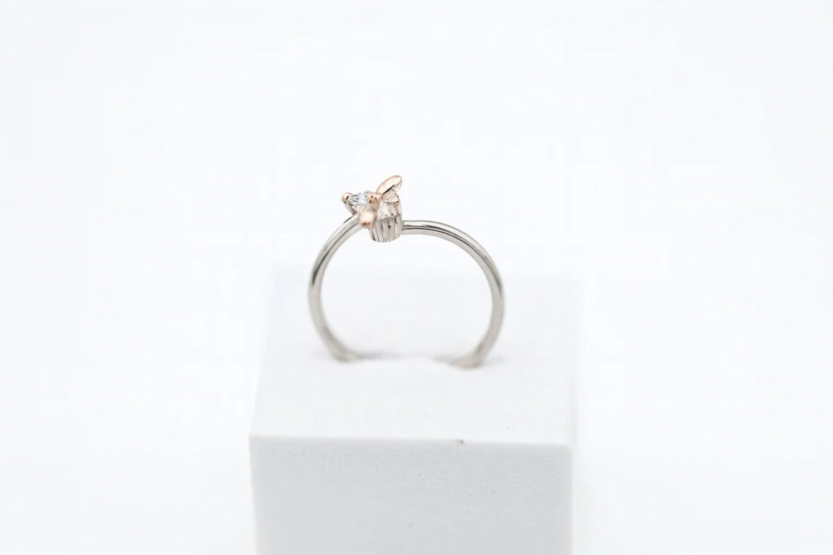 MIORA 925 Sterling Silver Butterfly Zirconia Ring - image 2