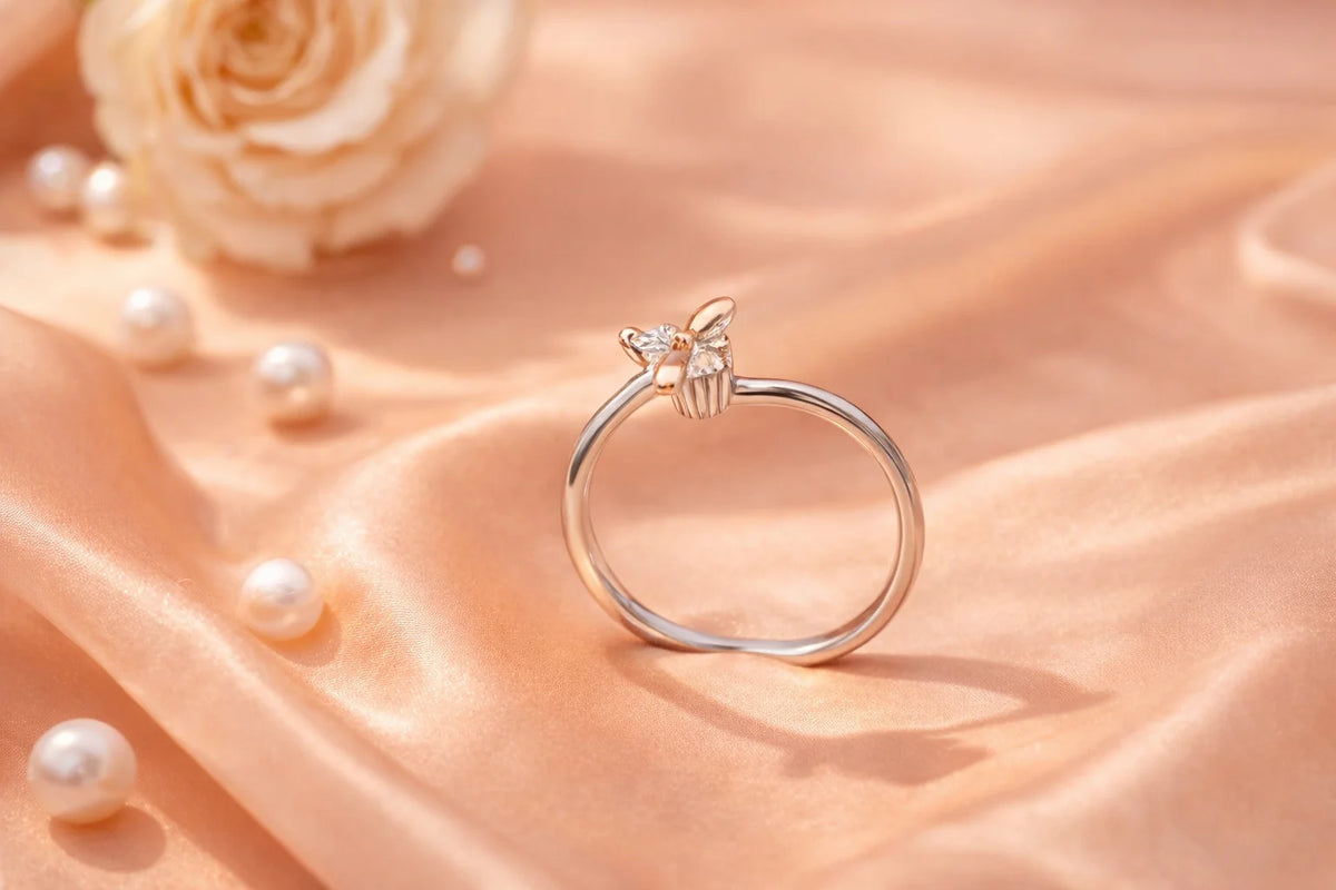 MIORA 925 Sterling Silver Butterfly Zirconia Ring - main image