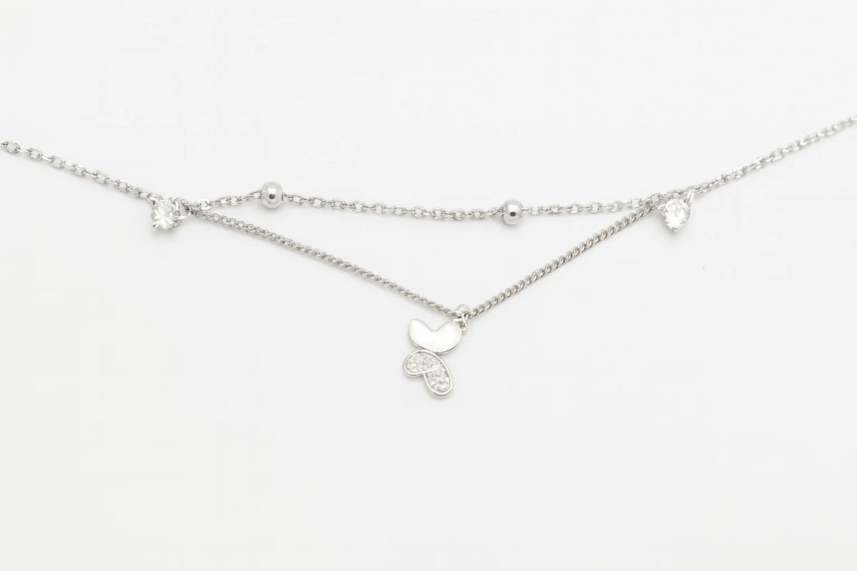 MIORA 925 Sterling Silver Chain Butterfly Anklet - image 3