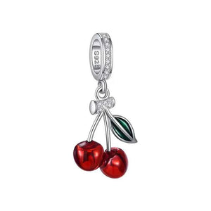MIORA 925 Sterling Silver Cherry Zirconia Charm
