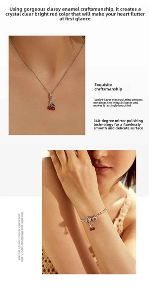 MIORA 925 Sterling Silver Cherry Zirconia Charm