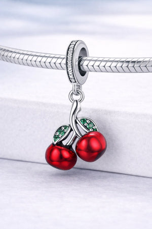 MIORA 925 Sterling Silver Cherry Zirconia Charm