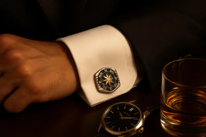MIORA 925 Sterling Silver Compass Star Cufflinks - image 3