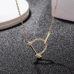 MIORA 925 Sterling Silver D-Link Zirconia Necklace
