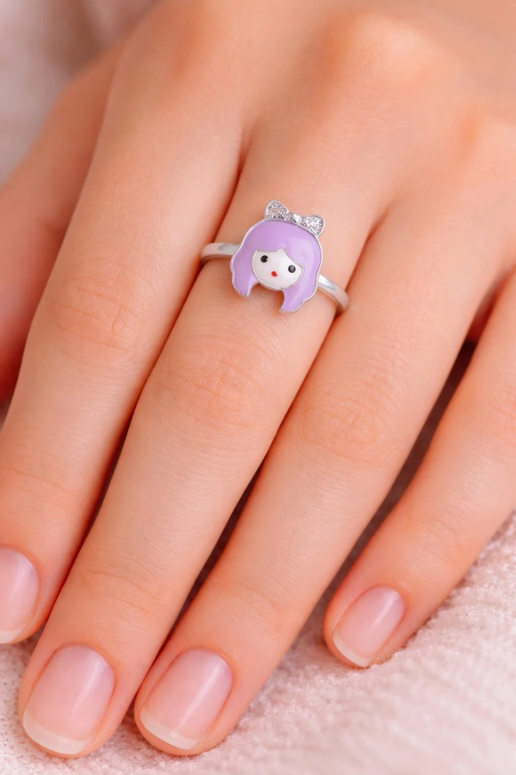 MIORA 925 Sterling Silver Doll Face Ring