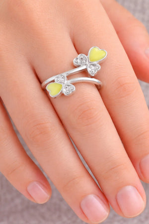 MIORA 925 Sterling Silver Double Heart Ring