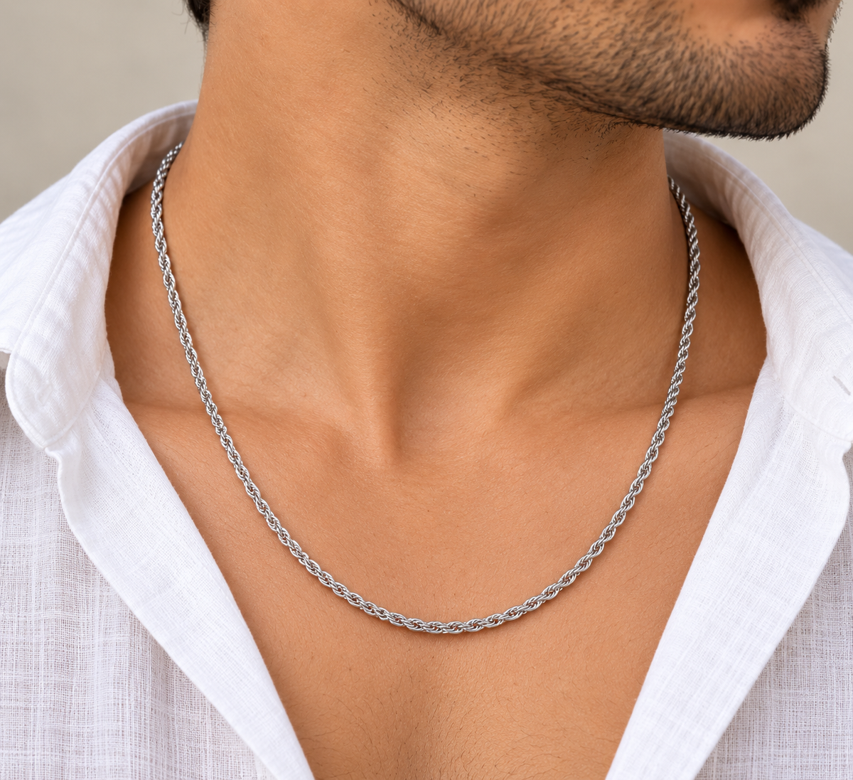 MIORA 925 Sterling Silver Double Rope Chain