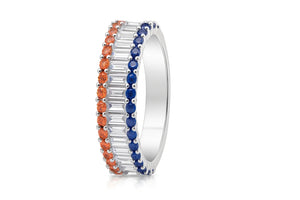 MIORA 925 Sterling Silver Dual-Tone-Sapphire Zirconia Ring - image 3