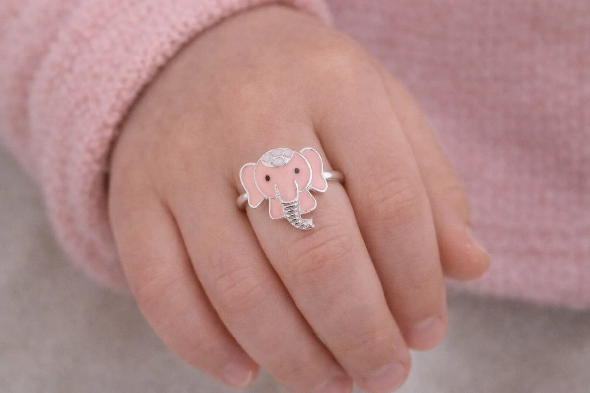 MIORA 925 Sterling Silver Elephant Enamel Ring