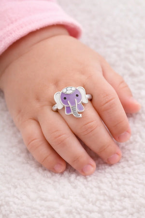 MIORA 925 Sterling Silver Elephant Enamel Ring