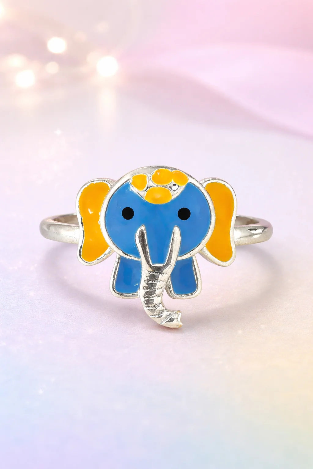 MIORA 925 Sterling Silver Elephant Enamel Ring