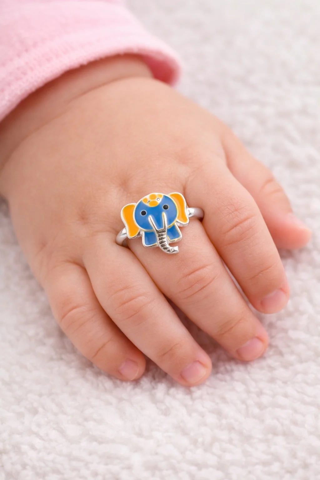 MIORA 925 Sterling Silver Elephant Enamel Ring