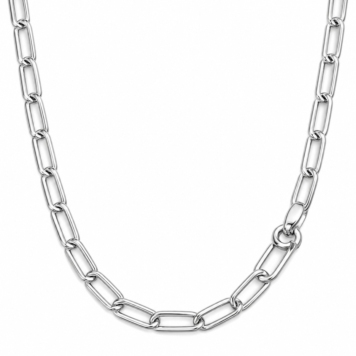MIORA 925 Sterling Silver Elongated Link Chain