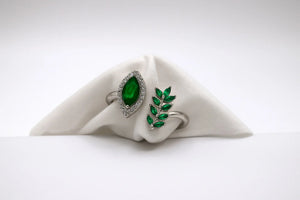MIORA 925 Sterling Silver Emerald-Leaf Zirconia Ring - image 3