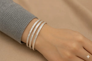MIORA 925 Sterling Silver Engraved Set Bangle