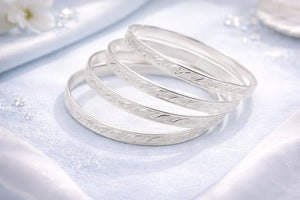 MIORA 925 Sterling Silver Engraved Set Bangle