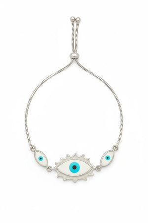 MIORA 925 Sterling Silver Evil-Eye Sparkle Bracelet