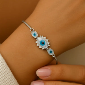 MIORA 925 Sterling Silver Evil-Eye Sparkle Bracelet