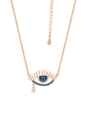 MIORA 925 Sterling Silver Evil-Eye Zirconia Necklace