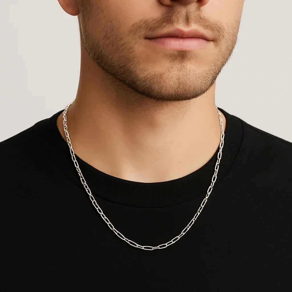 MIORA 925 Sterling Silver Fine Link Chain Necklace