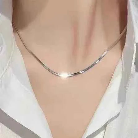 MIORA 925 Sterling Silver Flat Snake Chain