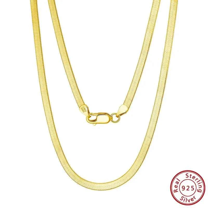 MIORA 925 Sterling Silver Flat Snake Chain