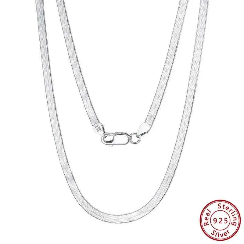 MIORA 925 Sterling Silver Flat Snake Chain