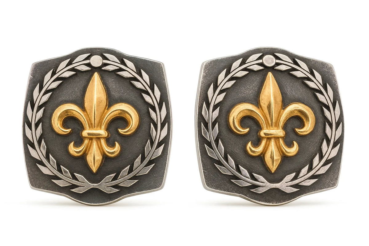 MIORA 925 Sterling Silver Fleur-de-Lis Cufflinks - image 4