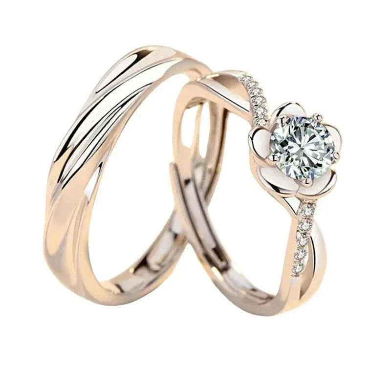 MIORA 925 Sterling Silver Floral-Couple Zirconia Ring - image 3