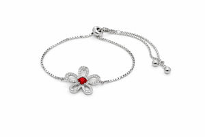 MIORA 925 Sterling Silver Floral Zirconia Bracelet - image 3