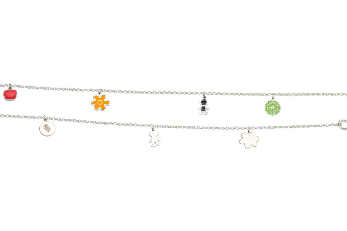MIORA 925 Sterling Silver Flower Heart Anklet - image 3