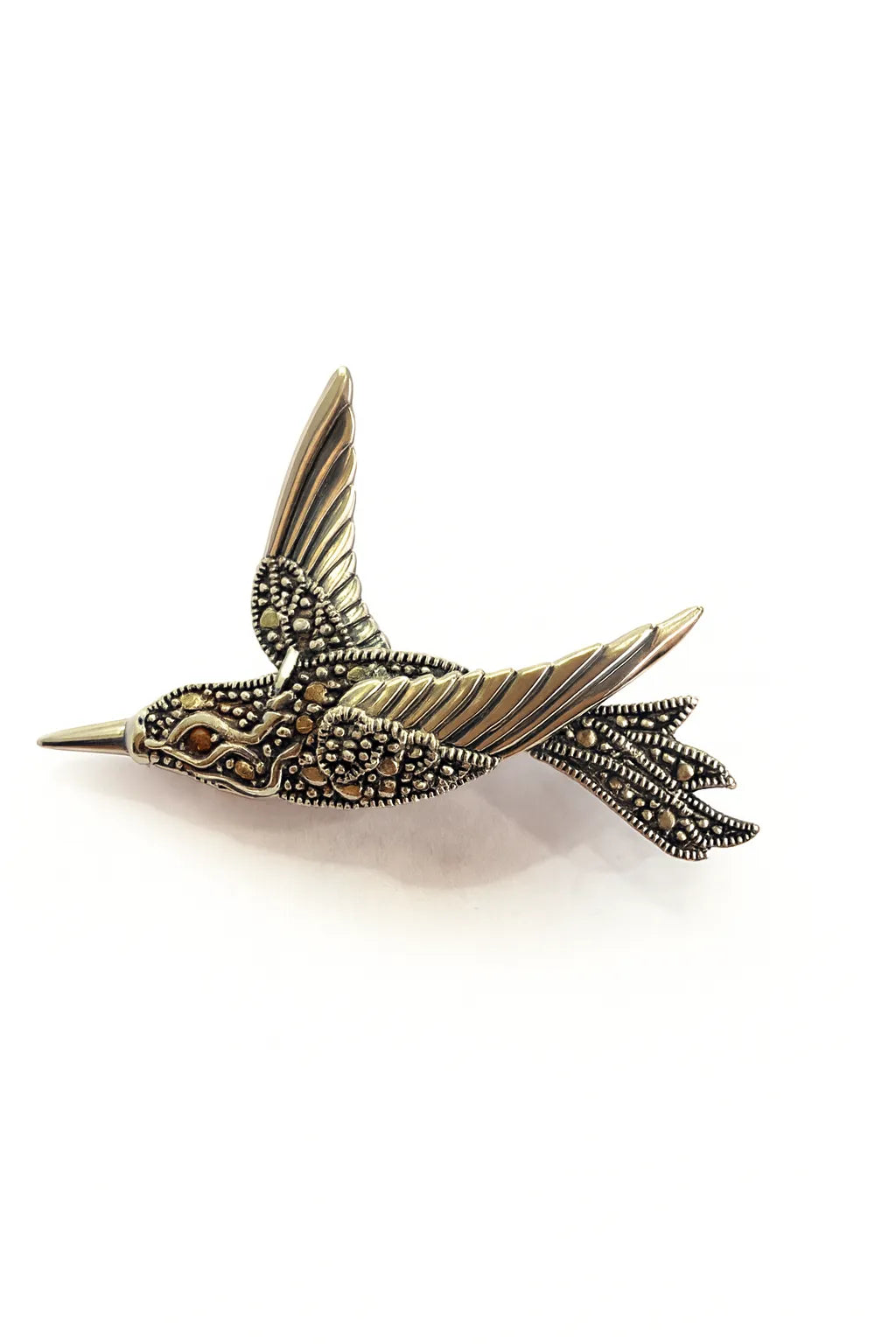 MIORA 925 Sterling Silver Flying-Bird Zirconia Brooch - image 3