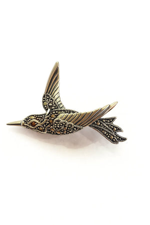 MIORA 925 Sterling Silver Flying-Bird Zirconia Brooch - image 3