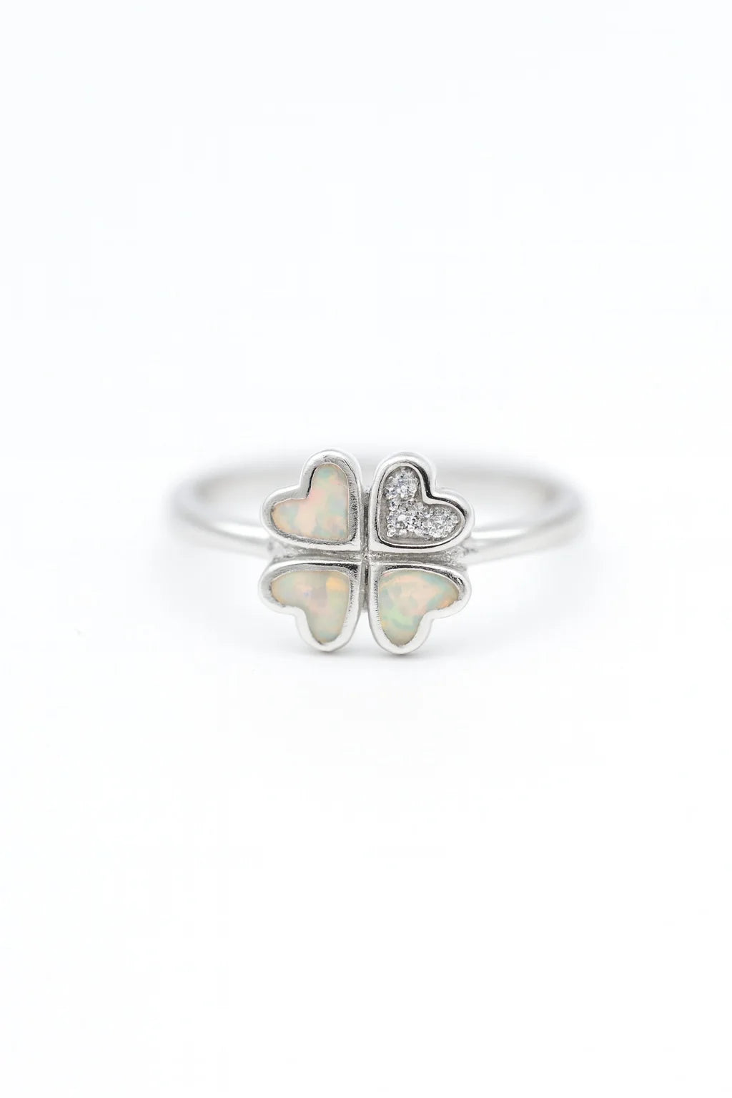MIORA 925 Sterling Silver Four-Leaf-Clover Zirconia Ring - image 3