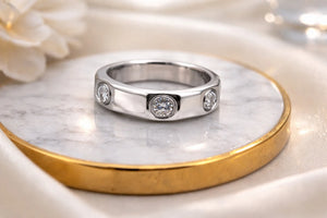 MIORA 925 Sterling Silver Geometric-Duo Zirconia Ring - main image