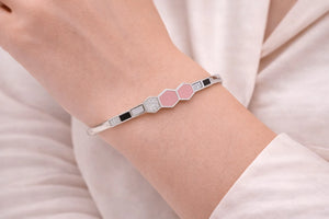 MIORA 925 Sterling Silver Geometric Hexa Bracelet - image 3