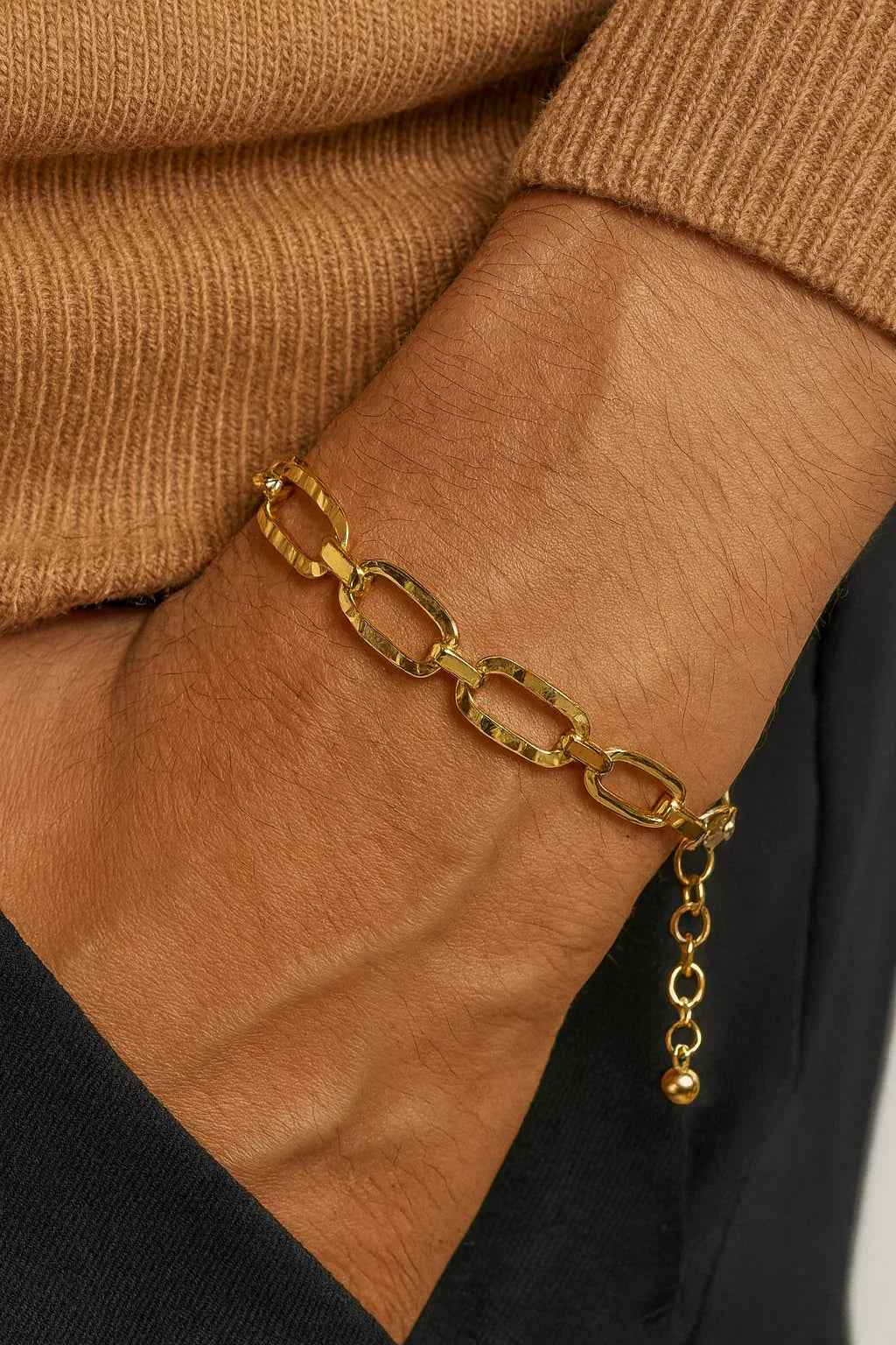 MIORA 925 Sterling Silver Hammered Bracelet