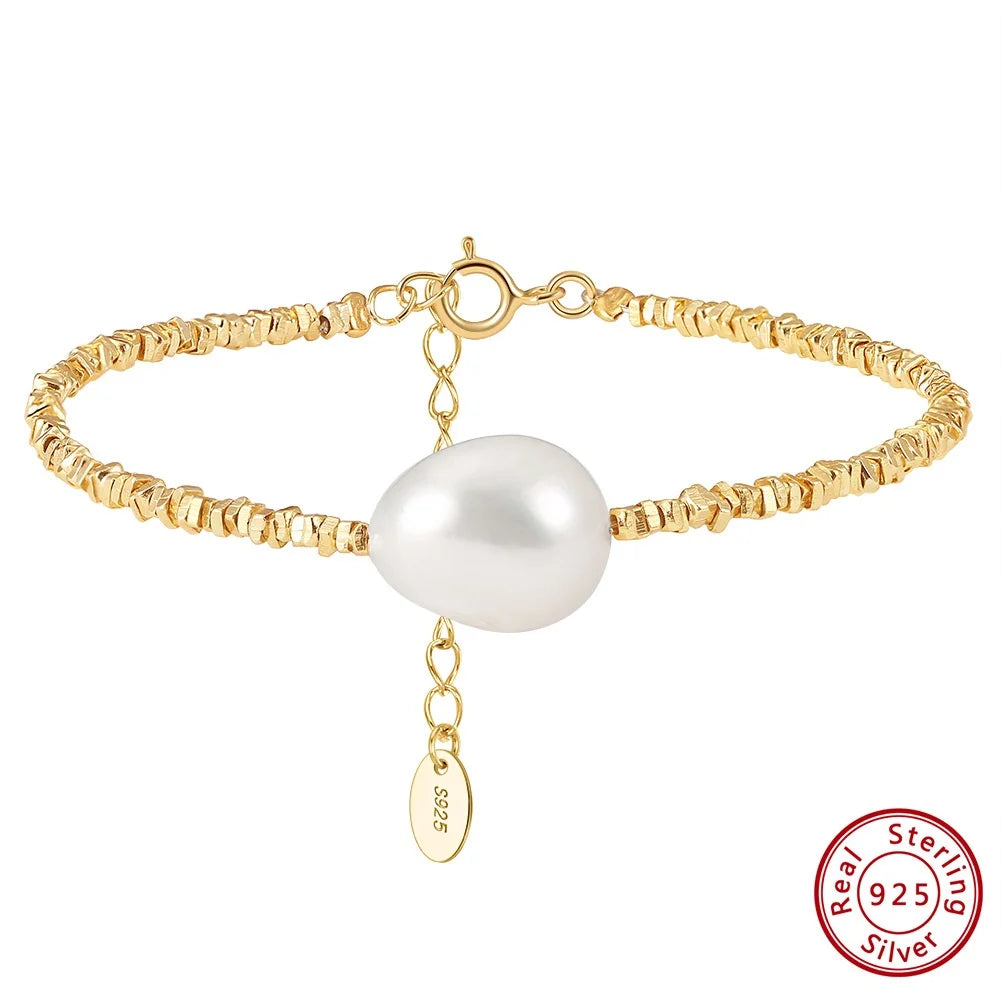 MIORA 925 Sterling Silver Hand-Made Pearl Bracelet