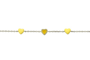 MIORA 925 Sterling Silver Heart-Enamel Zirconia Bracelet