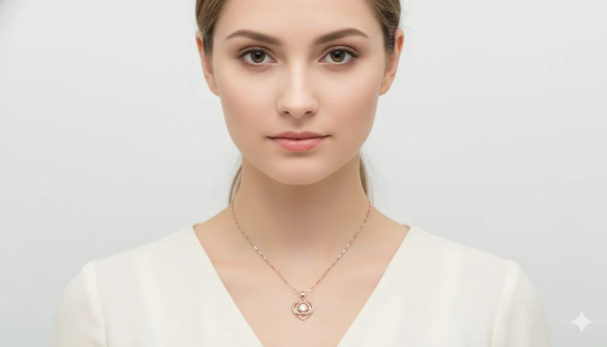 MIORA 925 Sterling Silver Heart Necklace
